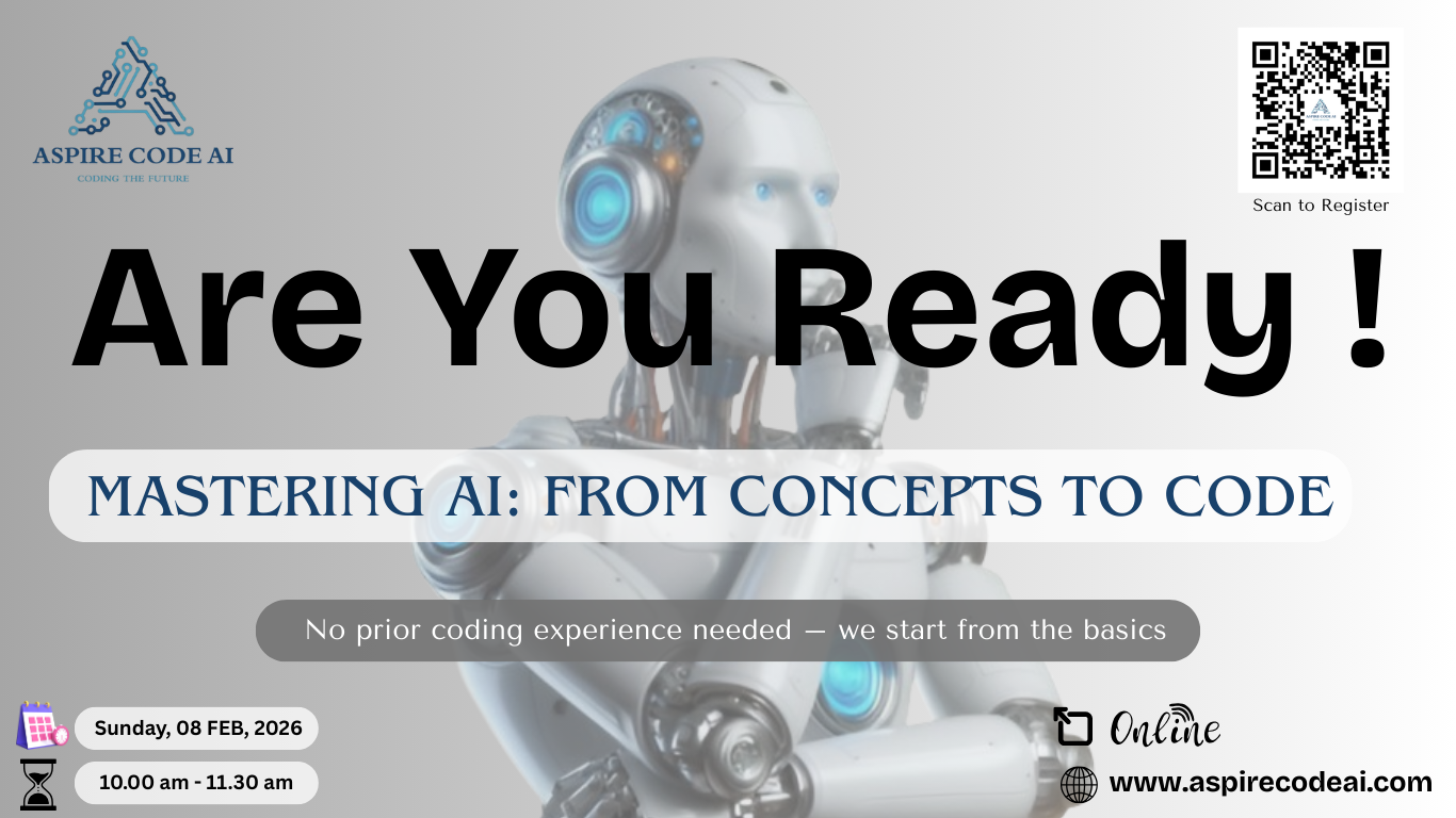 Aspire Code AI Artificial Intelligence Workshop Poster